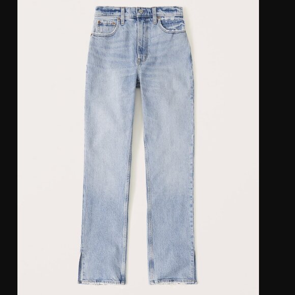 Abercrombie & Fitch Ultra High Rise 90s Straight Vent Hem Light Jean Size 26 2S - Picture 5 of 10